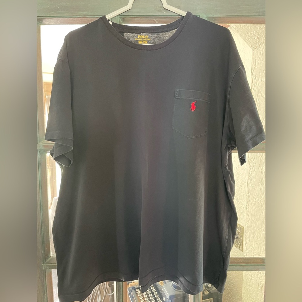 Polo by Ralph Lauren Black Short-Sleeve Pocket Tee with Red logo